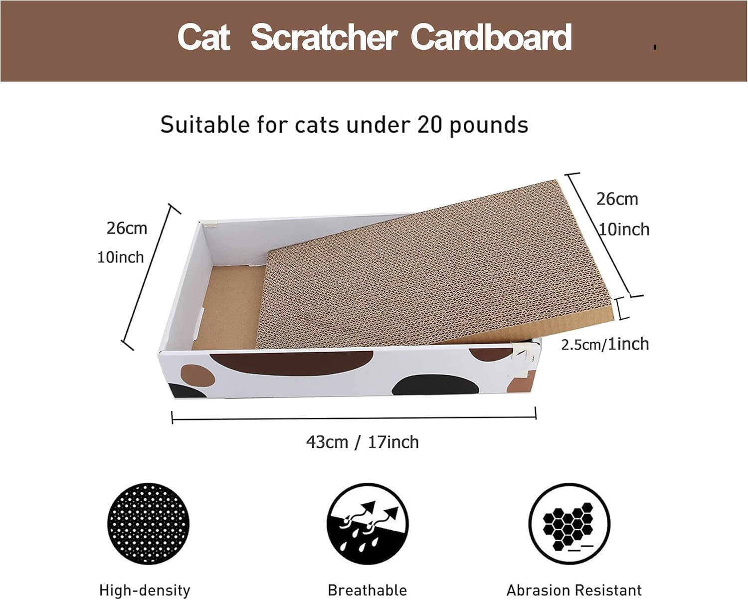 Mumoo Bear 3 Packs Cat Scratcher Pad with Cat Box,Durable Cat Scratcher Cardboard Refill,3 in 1 Recyclable Cardboard Cat House Suitable for Cats to Rest,Grind Claws and Play,Reversible Scratch Box image number 4