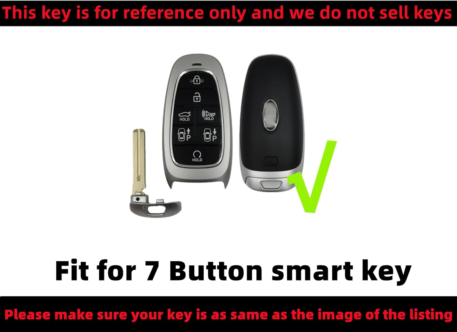 REPROTECTING Silicone Rubber Key Fob Cover Compatible with 7 Buttons 2019 2020 2021 Hyundai Sonata Nexo 2022 Hyundai Tucson 2023 Palisade Santa Fe TQ8-F08-4F28 95440-L1500 image number 3