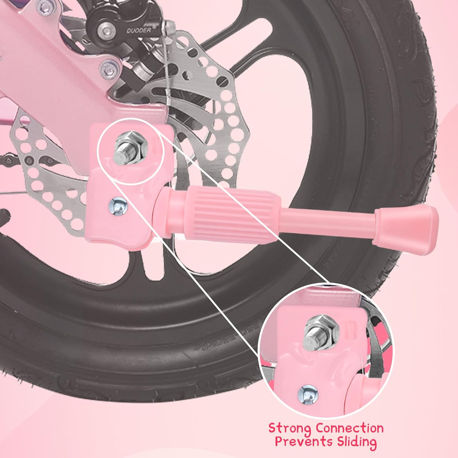 Kids Bike Kickstand Fits 12 14 16 18 20 Inch Bicycles, Aluminum Alloy Kickstand for Kids Bike with Anti-Slip Pad, Universal Fit for Mountain Road Bikes (Pink) image number 5