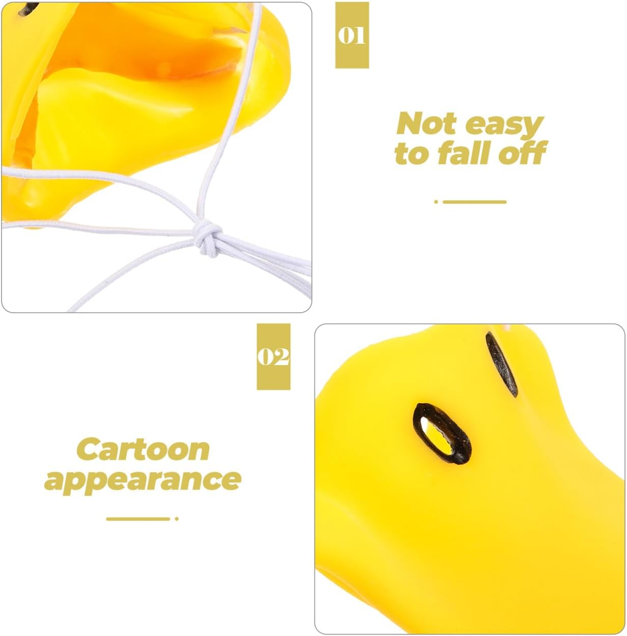 Bestonzon 3PCS Duck Bill Mask, Beak Nose Soft Plastic Costume Mask Yellow, Funny Duck Nose Costume Accessory for Cosplay image number 3