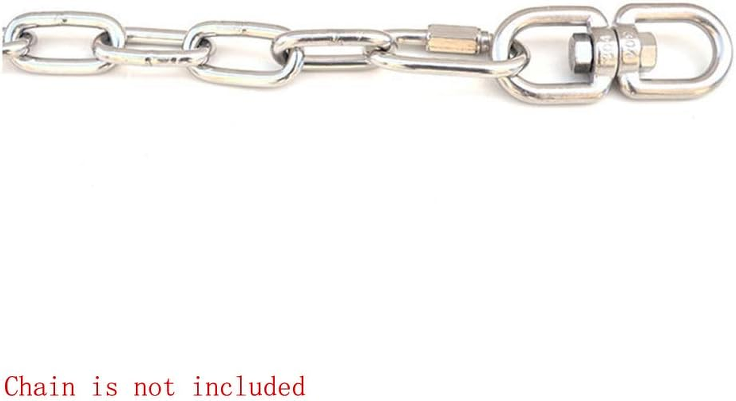 8 Pieces NUZAMAS M6 Double Ended Swivel Eye Hooks, 304 Stainless Steel Eye to Eye Swivel Shackle Key Ring Keychain Connector