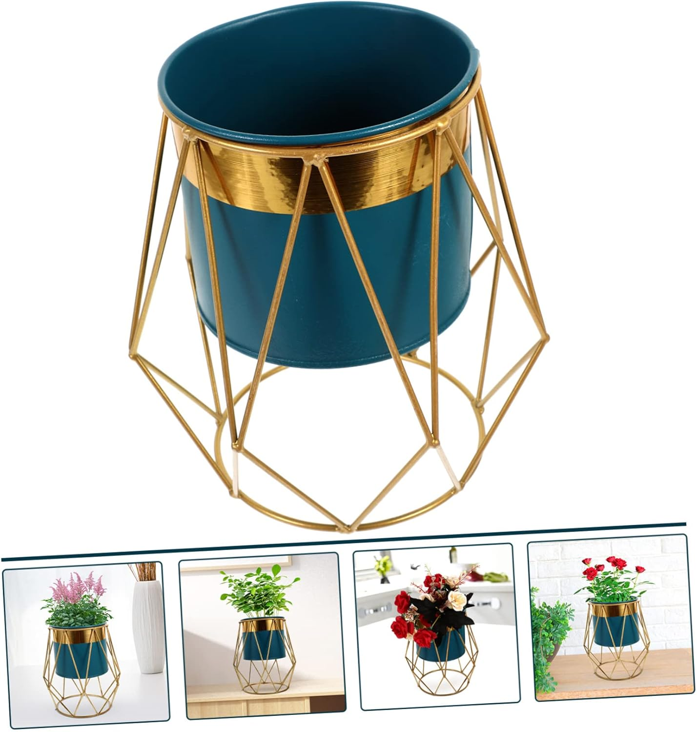 Nordic Flower Pot Stand Durable for Outdoor Use Enhance Your Garden Aesthetics Random Color - Blue image number 4