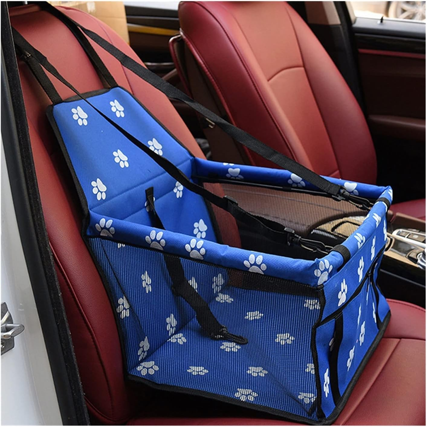 Dog Car Seat Cover Pet Dog Carrier Car Seat Cover Cushion Carry Dog Bag Car Travel Folding Hammock Dog Hammock(Color:Blue) - Blue image number 3