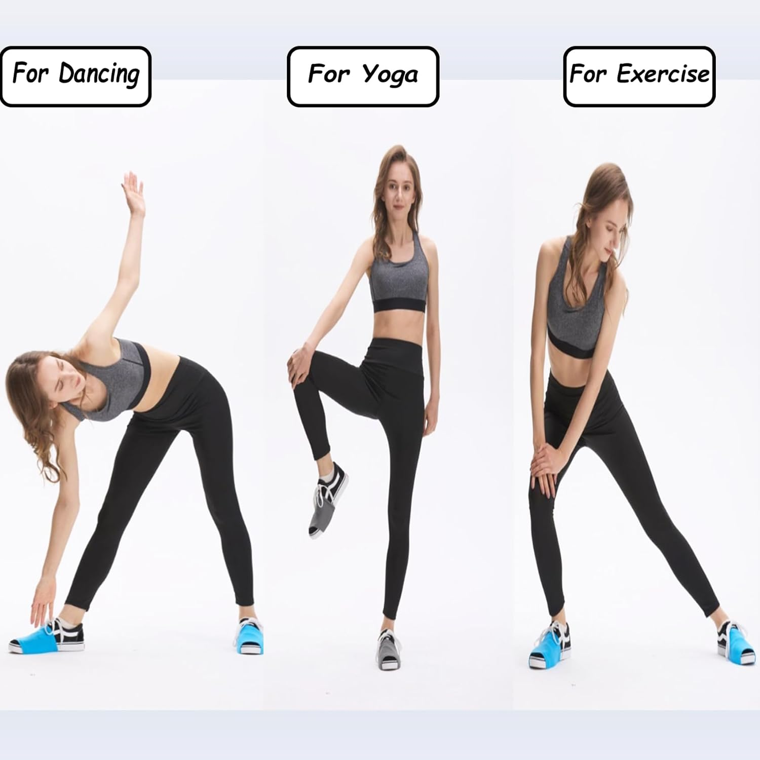 2 Pairs Unisex over Sneaker Dance Socks, Shoe Covers for Women Ballet Dancers,Dance Socks over Shoes for Dancing on Smooth Floors Black image number 3