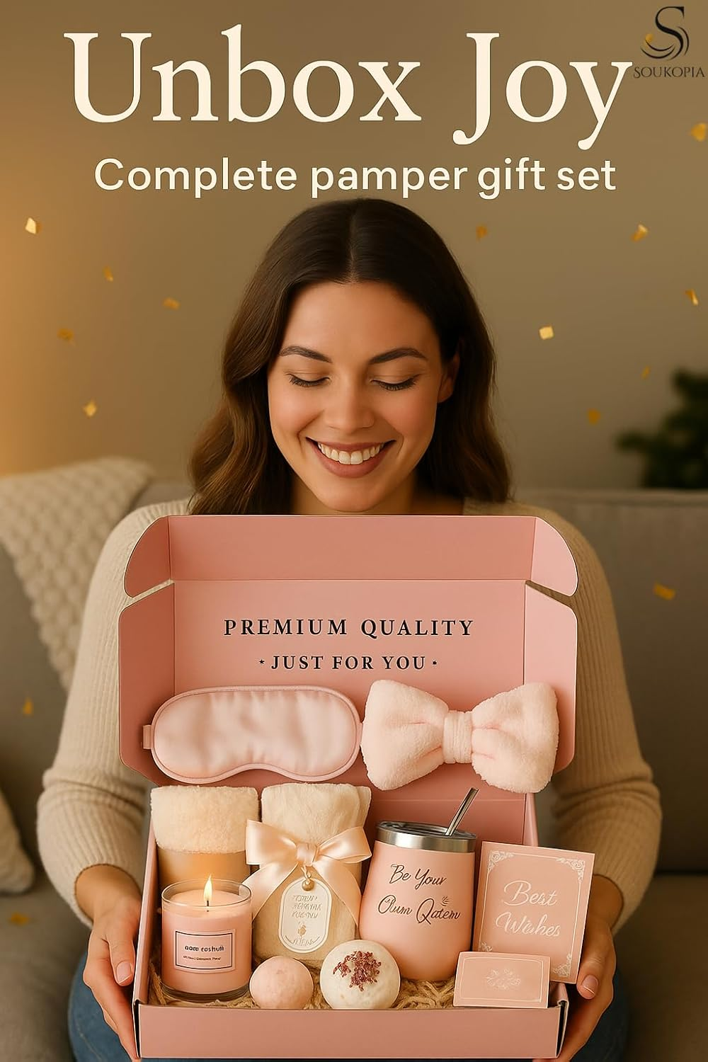 Spa Gift Hamper for Women &ndash; Luxury Birthday Gift Basket for Her with Bath Bombs, Salts & Skincare &ndash; Self Care Pamper Box for Her, Mum, Wife, Girlfriend &ndash; Relaxing Bath Set image number 2