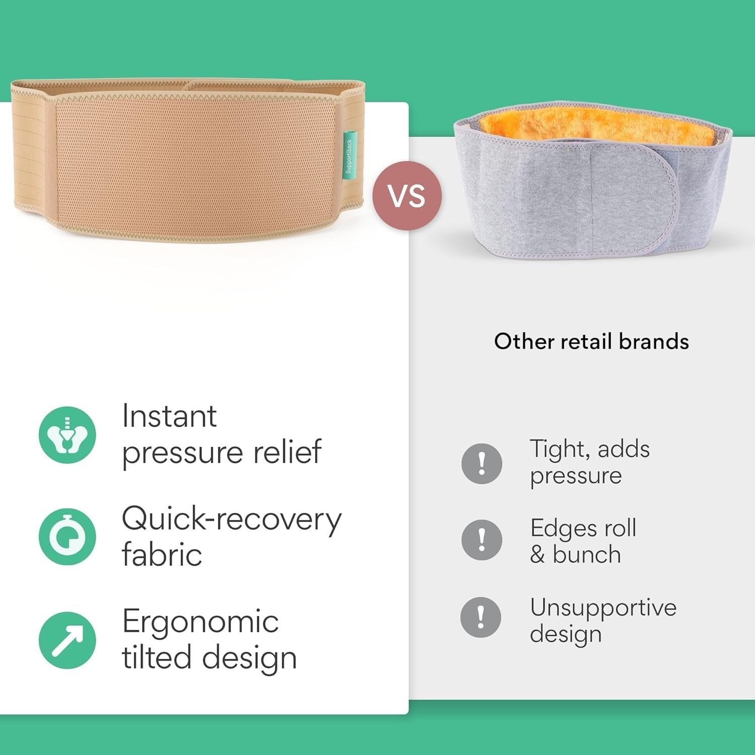 Comfort Therapy Maternity Belt - Abdominal Binder & Back Support for Pregnancy, Post-Pregnancy - Soft Stretchy Breathable Material Lifts & Supports to Relieve Back, Hip, Pelvic Floor Pain image number 4