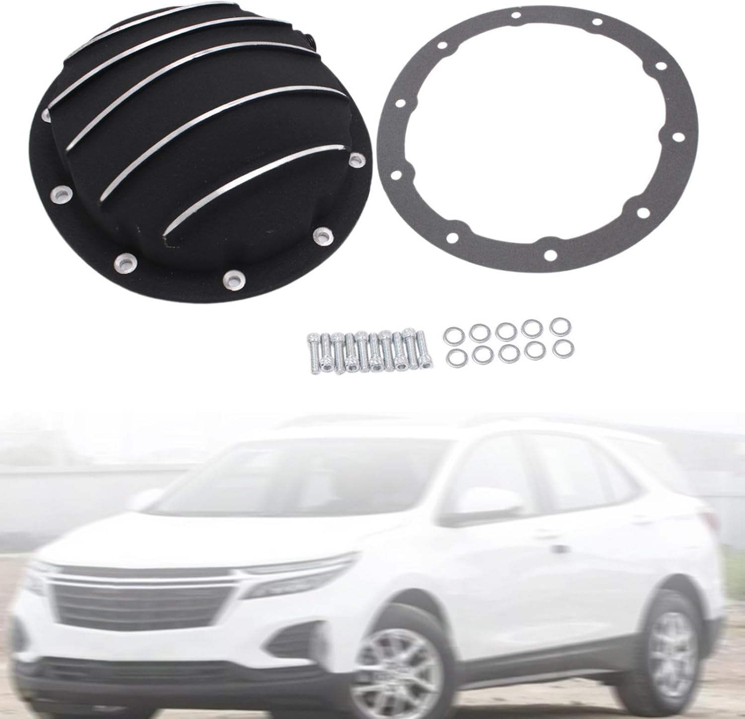 Differential Covers with 10 Bolts 8.5" 8.6" Repair Parts Compatible Black Sturdy Professional Install Accessory Aluminum image number 3