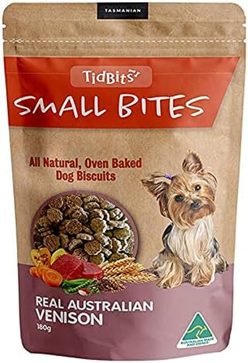 Tidbits Small Bites Real Australian Venison Puppy Treats 180G - All Natural, Oven Baked Dog Biscuits image number 1
