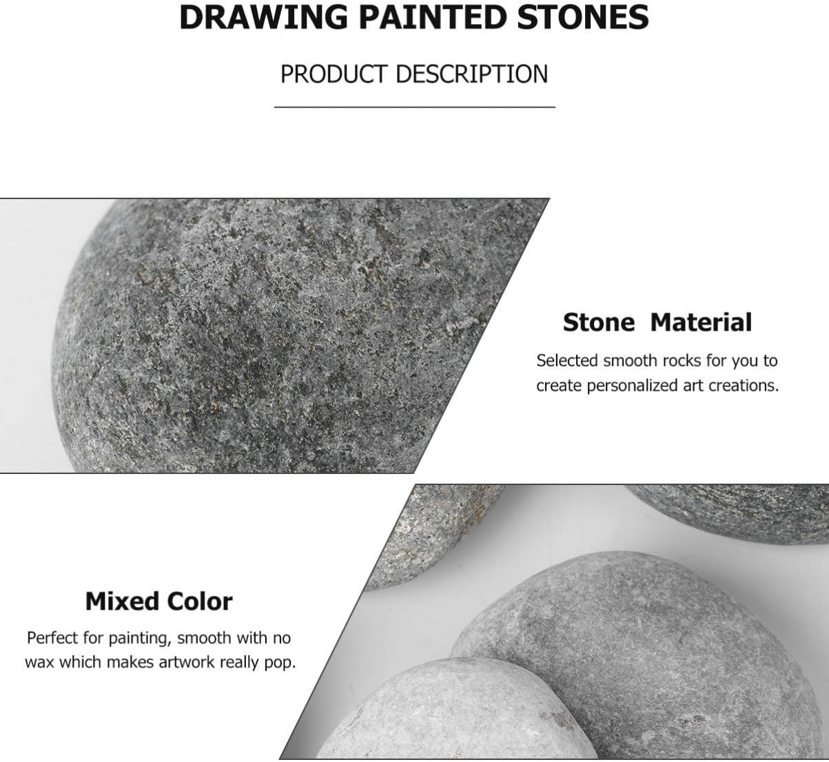 JOINPAYA 6Pcs Painted Stone Pebbles Painting Stones Rock Garden Pebble Painting Kit Large