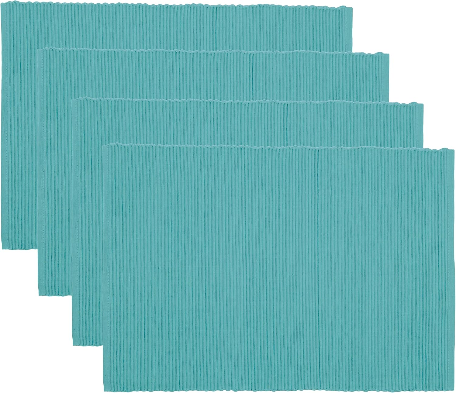 Now Designs Spectrum Placemats Ribbed Cotton, Chili Red, 19X13 Inches, Set of 4, (901495Aa)