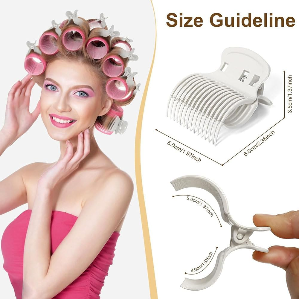 14 Pack Hot Roller Clips for Hair Curler Durable Claw Clip Replacement for Sectioning and Styling, Heat Resistant Hair Accessories for Women and Girls(Black, Universal Fit for Most Curlers)(White, Universal Fit for Most Curlers) - Black image number 7