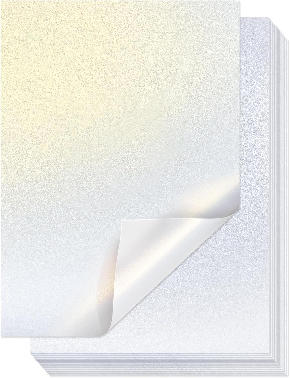 30 Sheets White Shimmer Cardstock Paper, A4 250GSM Metallic Pearlescent Paper for Thank You Cards, Crafts, Double-Sided Shiny Cardstock for DIY Projects Birthday Wedding Decoration image number 1