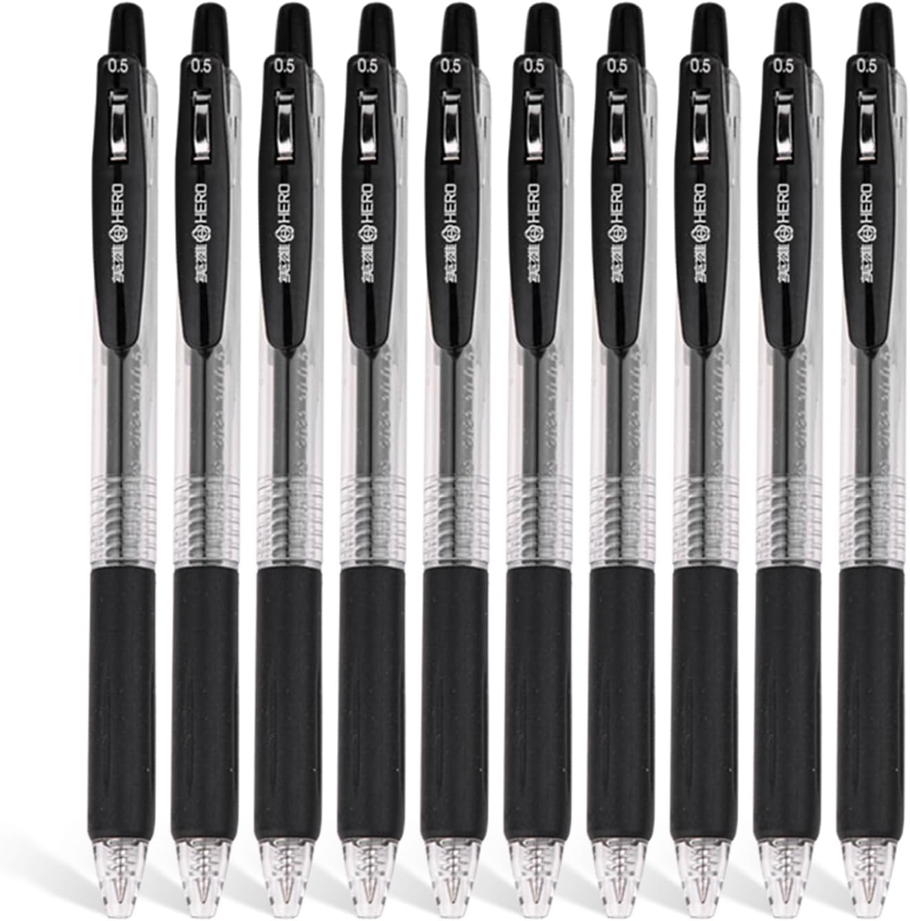 10 Pcs Retractable Black Gel Writing Rollerball Pens 0.5Mm Ballpoint Back to School Office Student Art Drawing Sketching Pens image number 2
