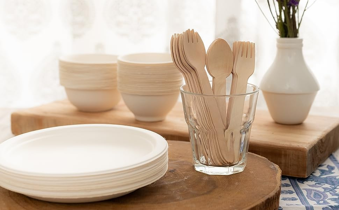 Strong Ecoware&reg; 16Cm (6.3Inch) Spork - (Pack of 50) | 100% Natural, Biodegradable & Compostable Disposable Forks | Toxic Free