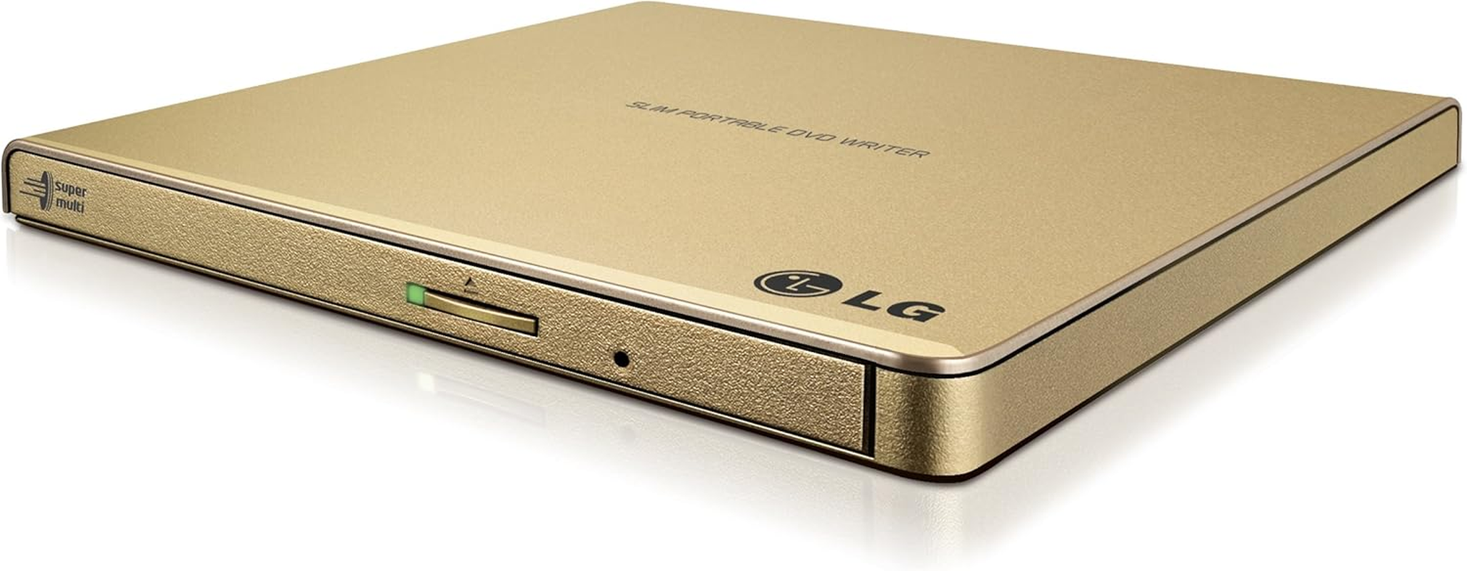 LG Electronics 8X USB 2.0 Super Multi Ultra Slim Portable DVD+/-RW External Drive with M-DISC Support, Retail (Gold) GP65NG60 - Gold image number 3