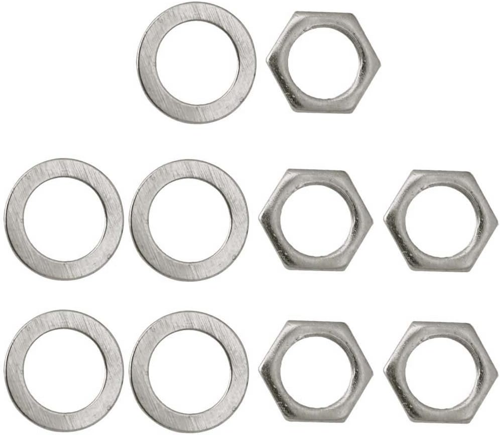 Baosity 5 Pieces Electric Guitar Bass Jack Output Socket Nuts Washers - Silver, as Described image number 5