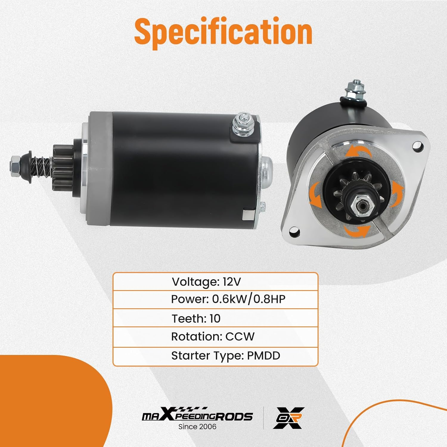 Maxpeedingrods Starter Motor for Kawasaki for Cub Cadet Mower FR691V, FR730V, FS541V, FS481V, FR600V, FR651V, 21163-0714, 21163-0727, 21163-7024, 21163-7034, 21163-7035, FR691V-AS04, Black image number 5