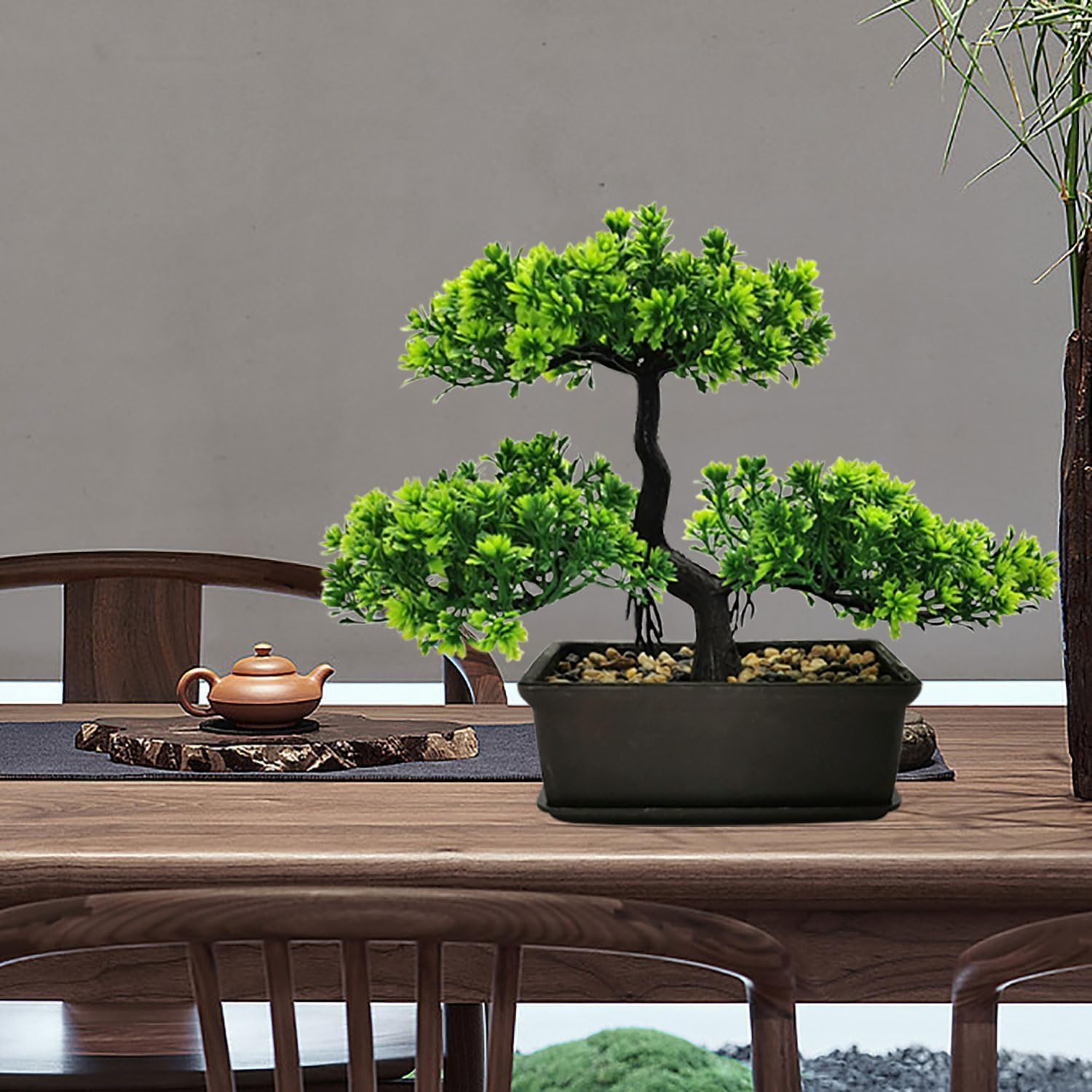 Artificial Bonsai Tree Juniper Faux Plants Indoor Small Fake Plants Decor with Ceramic Pots for Home Table Office Desk Bathroom Shelf Bedroom Living Room Farmhouse Decorations image number 4