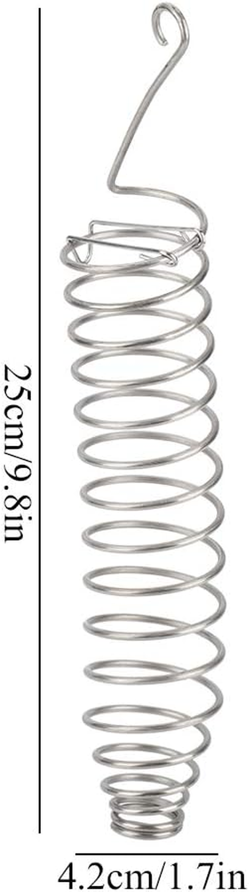 Bird Spiral Feeder, Portable Hanging Stainless Steel Parrot Food Basket Fruit Vegetable Millet Holder Container Climb Play Toy image number 6