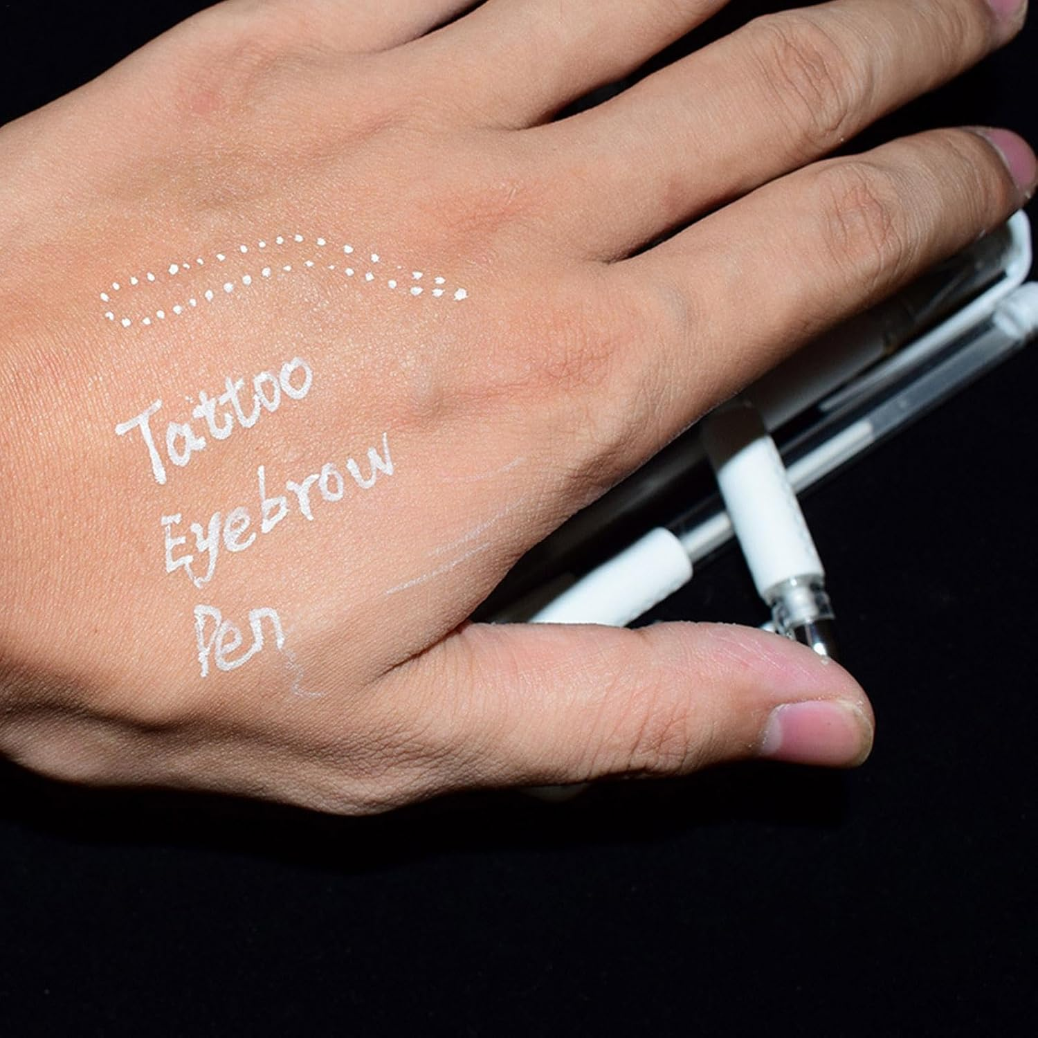 5Pcs Skin Marker Pen,Tattoo Pens for Skin, Artists Marking Pen, White Marker Pen, Tattoo Stencil Pen, Temporary Tattoo Pen, Washable Scribe Pen, Cosmetic Tattoo Pen for Arms, Skin, Eyebrow