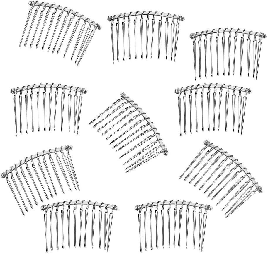 Baosity 10X Metal Plain Hair Combs Slides Side Combs for DIY Women Hair Accessories - Silver, as Described image number 4