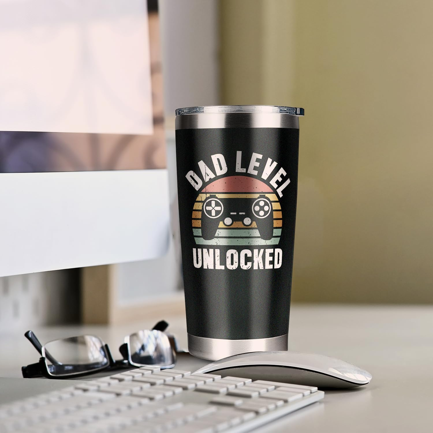 New Dad Gifts, First Time Dad Gifts, Dad Level Unlocked Tumbler, Pregnancy Announcement for Expecting Dad Husband, Fathers Day Christmas Birthday Gifts Tumbler for Dad to Be 20 Oz image number 5