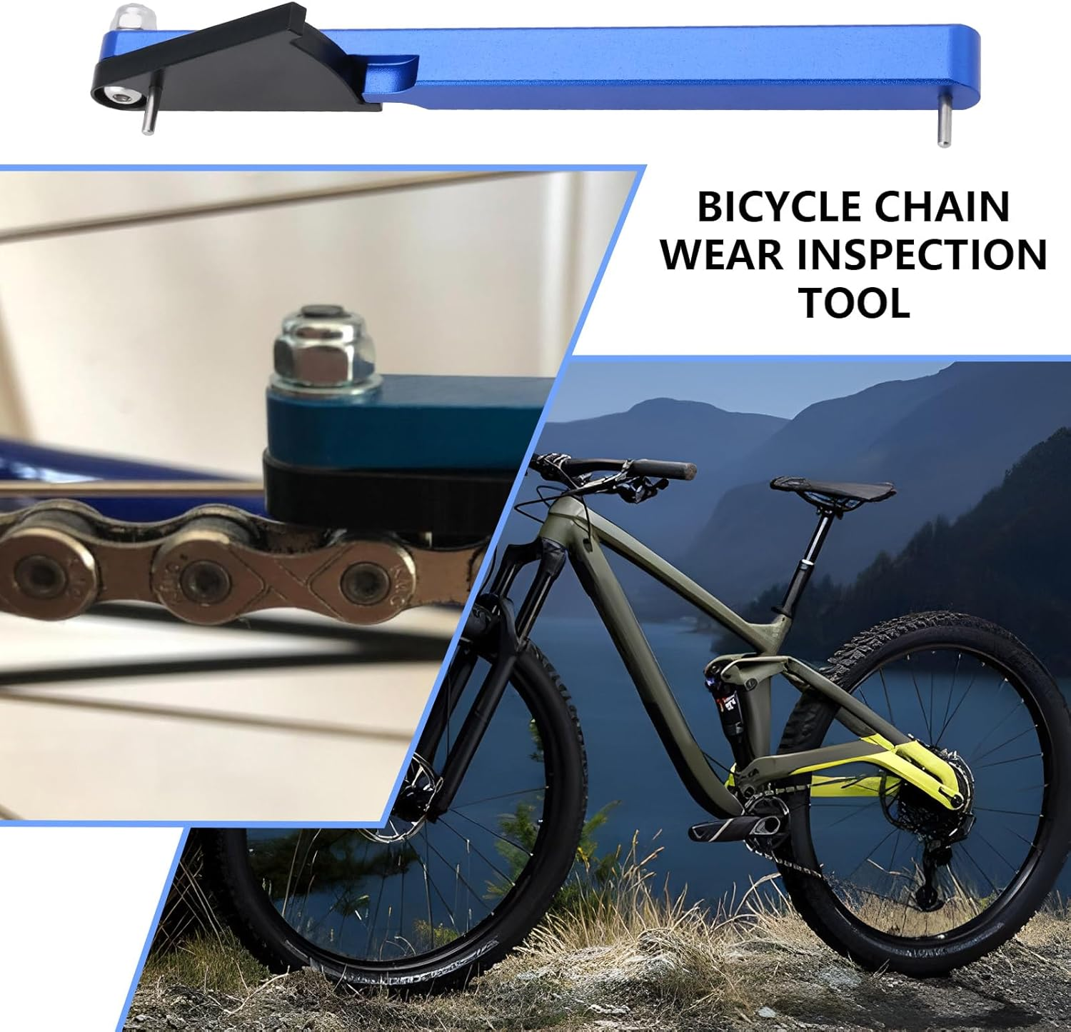 Ecsing 1Pc Aluminum Alloy Bicycle Chain Wear Indicator Checker Compatible with Shimano Compatible with SRAM Compatible with KMC Compatible with Campagnolo image number 3