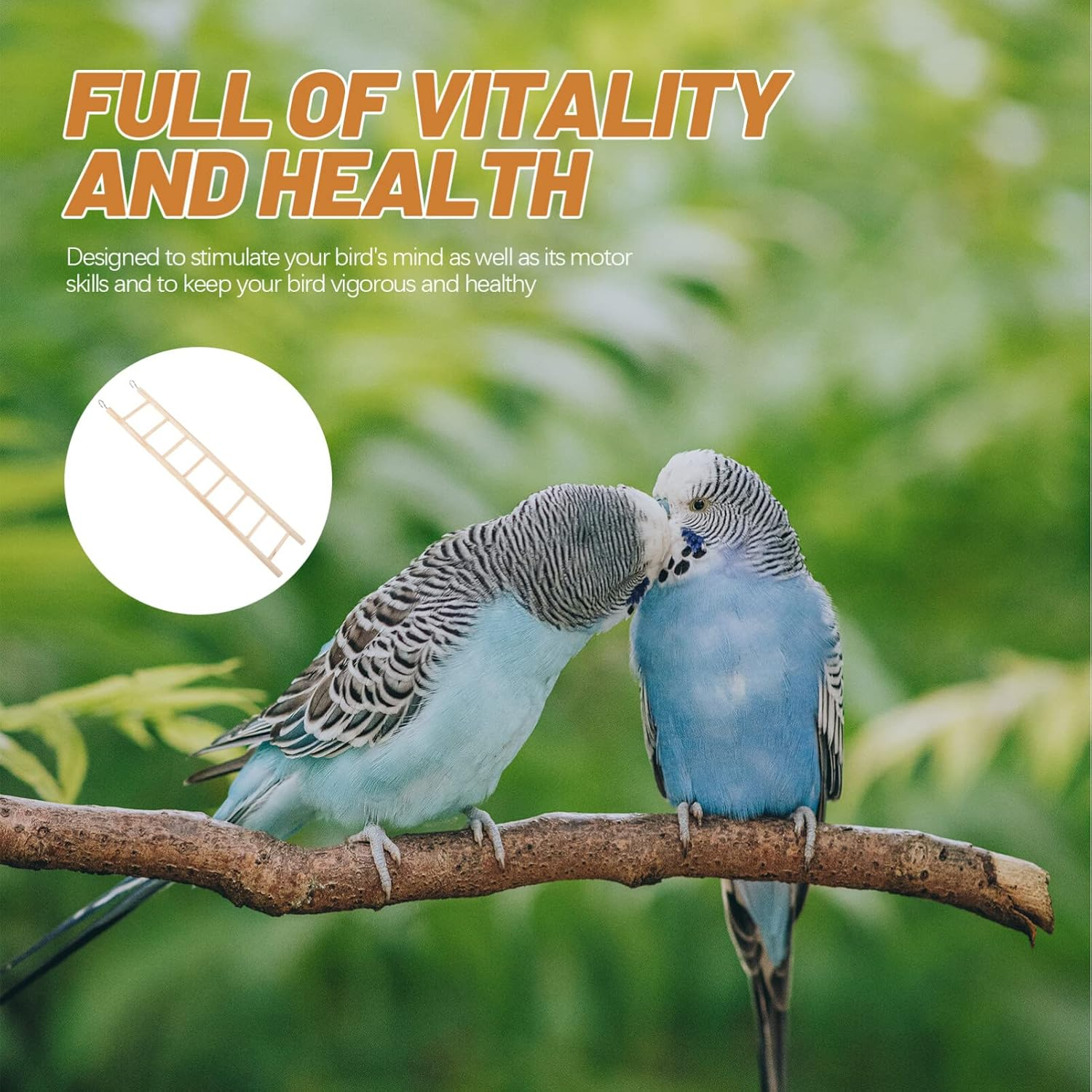 Kisangel Wooden Bird Ladder Bird Ladder Cage Parrot Climbing Ladder Toy for Pet Birds Toy image number 2