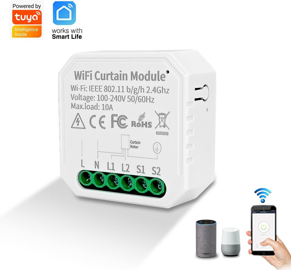 Tuya Wifi Curtain Blinds Module Switch Roller Shutter Motor Smart Life App Remote Control Voice Control with Alexa