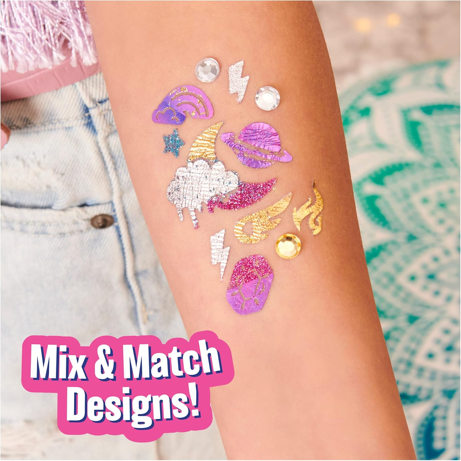 Cool Maker, Shimmer Me Body Art with Roller, 4 Metallic Foils and 180 Designs, Temporary Tattoo Kids Toys for Ages 8 and Up - Berry, Silver, Gold, Multicoloured image number 2