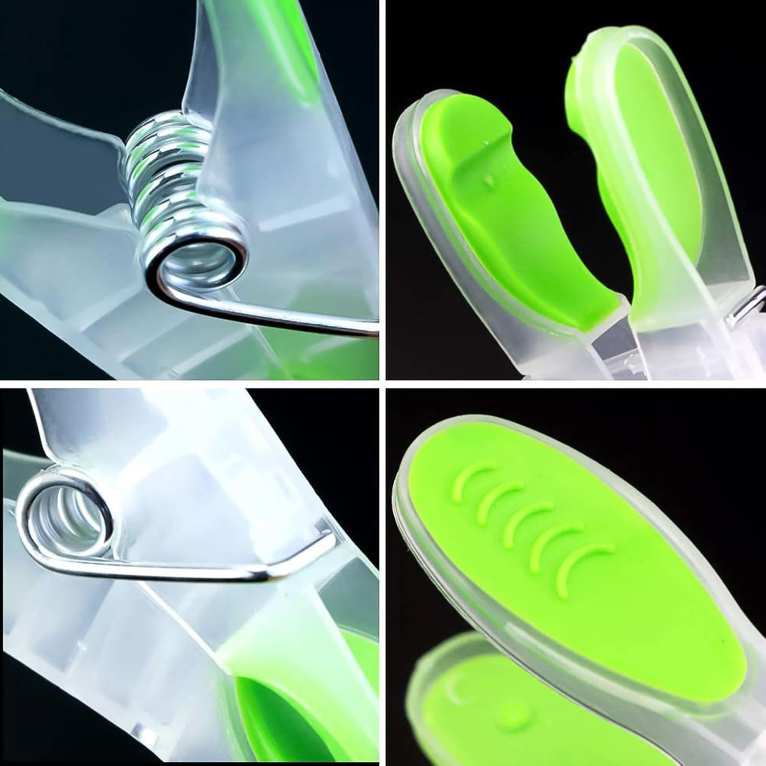 Strong Non-Slip Wide Open Plastic Clothes Clips,Non-Slip Clothespins,Plastic Clothes Pegs Windproof Clothespin, Socks Clips, Mini Clothespins 24 Pack (Style 1) image number 5