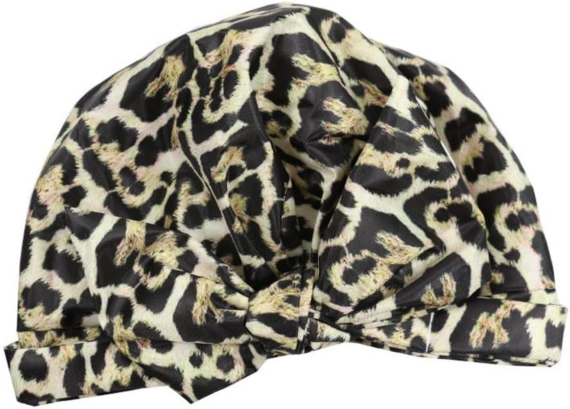 YHIXYUNAZ Luxury Waterproof Shower Cap &ndash; Extra Large Reusable Bath Cap for Women, Non-Slip Soft Elastic Band, Travel-Friendly Hair Protector (Leaf)