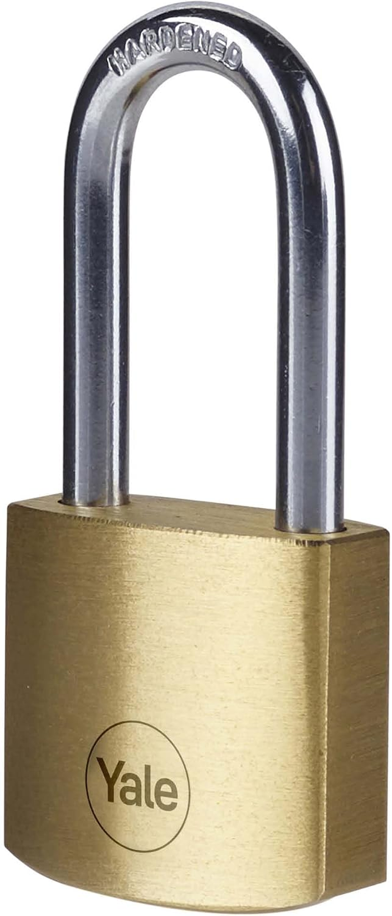 Yale - Y110B/20/122/1 Standard Security 20Mm Brass Padlock - Long Shackle - Steel Shackle - 3 Keys image number 1