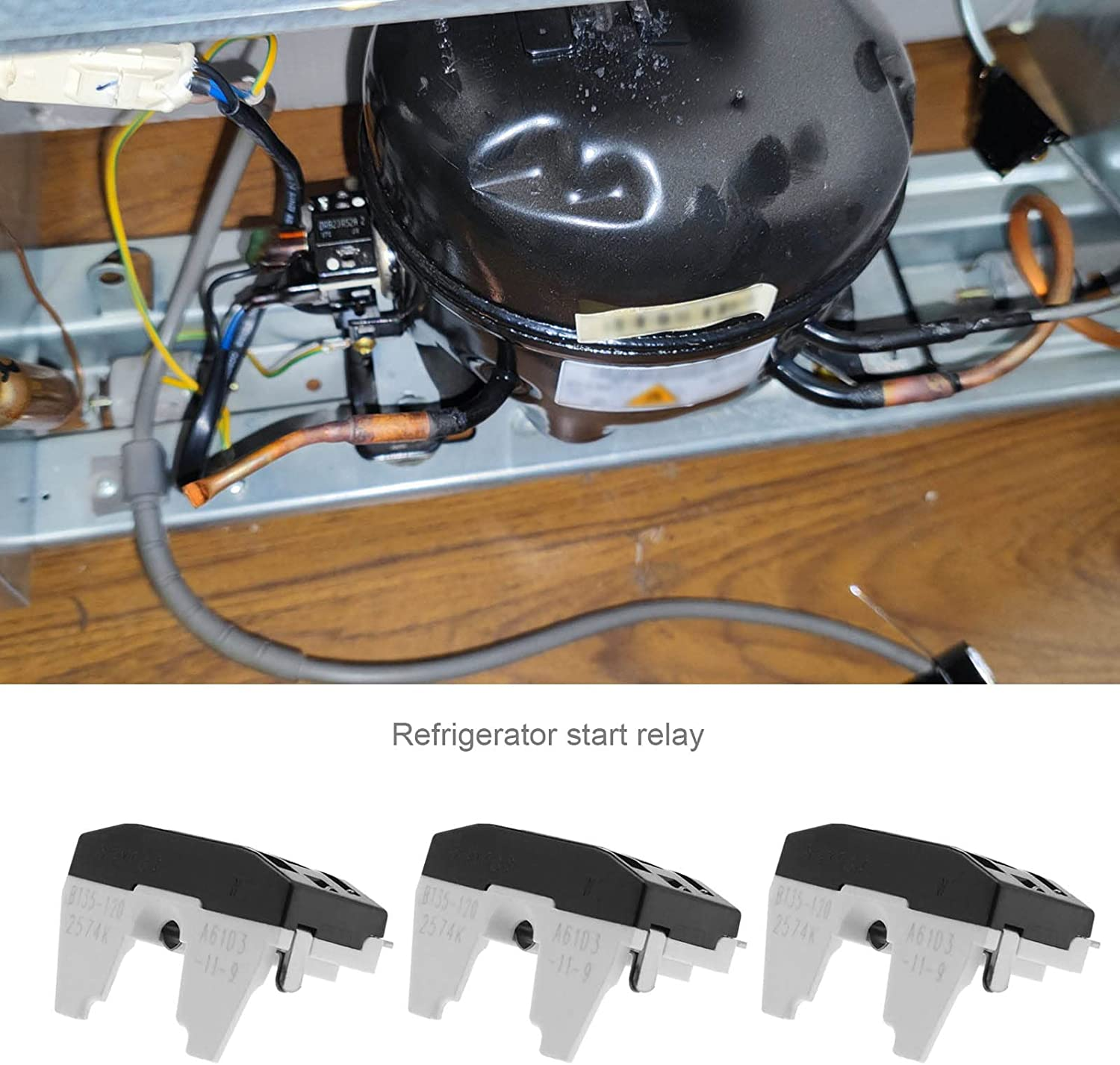 SING F LTD 2X 15 Ohm Refrigerator Start Relay 2 Pin PTC Freezer Compressor Resistor for Mini Fridges Compact Fridges Freezers Wine Fridges with 1/6HP 125W Thermal Overload Protector image number 1