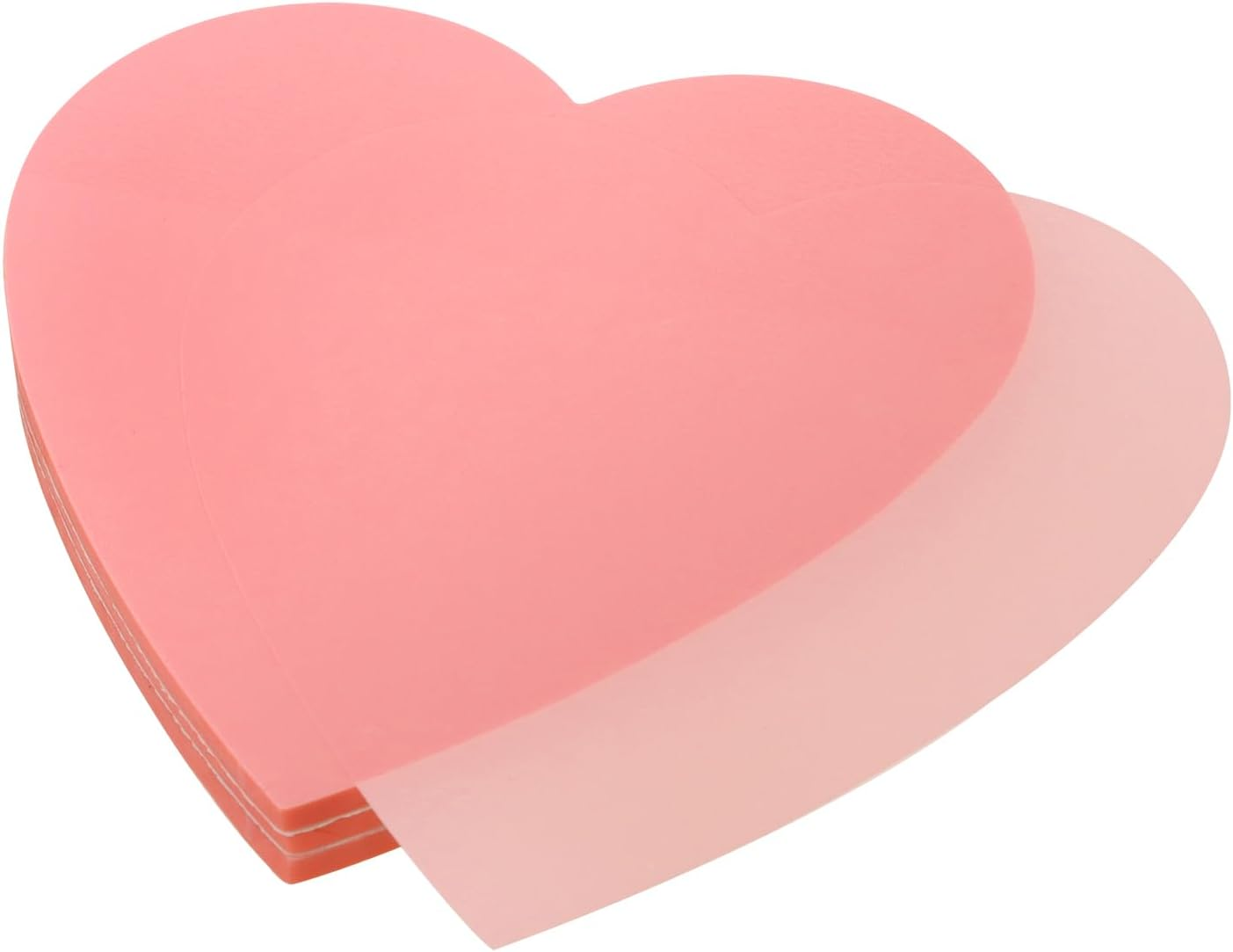 ONLYKXY 3 Pack Heart Shaped Transparent Sticky Notes 2.8X2.8In Waterproof Self-Stick Book Tabs 150 Sheets PET Markers Sticky Notes Pad (Pink)