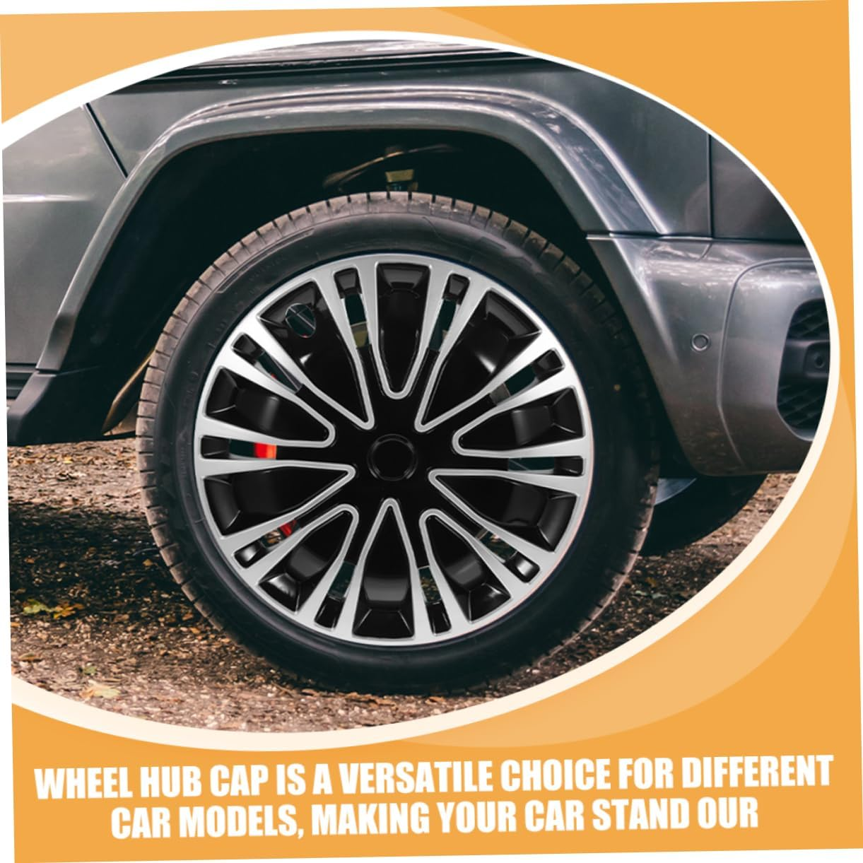 MUCKLILY 2Pcs Hubcap Decoration Wheel Rim Cover Automotive Hubcaps Decorative Car Wheel Cover For image number 5