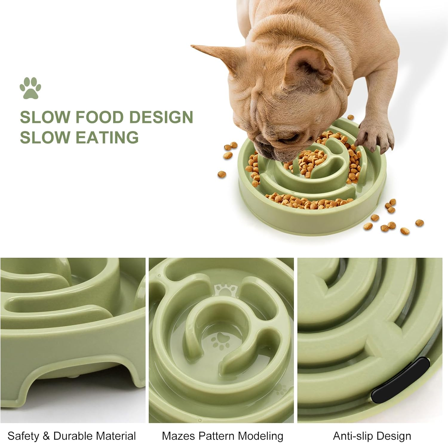 Coolplay Dog Bowl Slow Eating Dog Bowl Slow Eater Dog Bowls Dog Puzzle Light Green image number 4