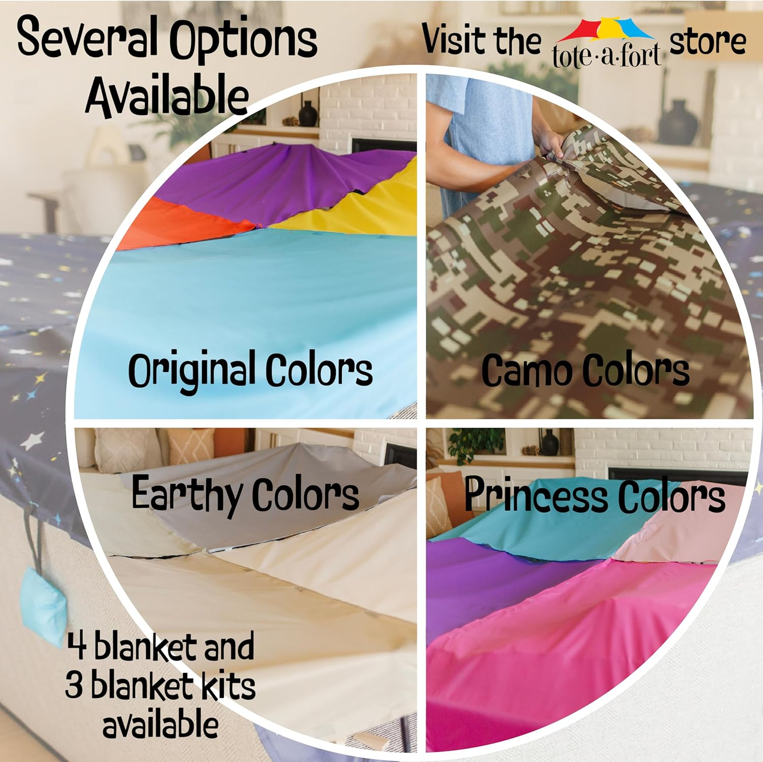 TOTEAFORT Starry Original Blanket Fort Building Kit for Kids Ages 4-12 - Portable Playhouse Play Tent Fort - Unisex Children image number 3