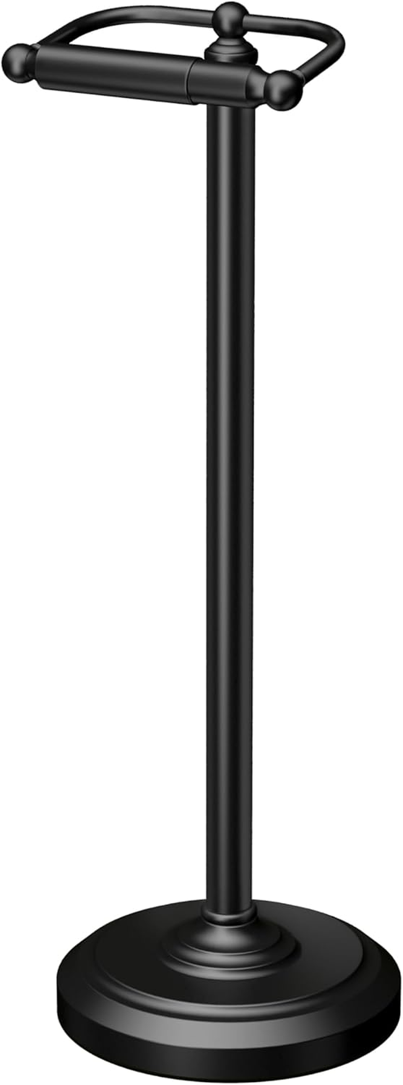 Gatco 1436MX Free Standing Freestanding Toilet Paper Holder, Matte Black, 22.5" Tall