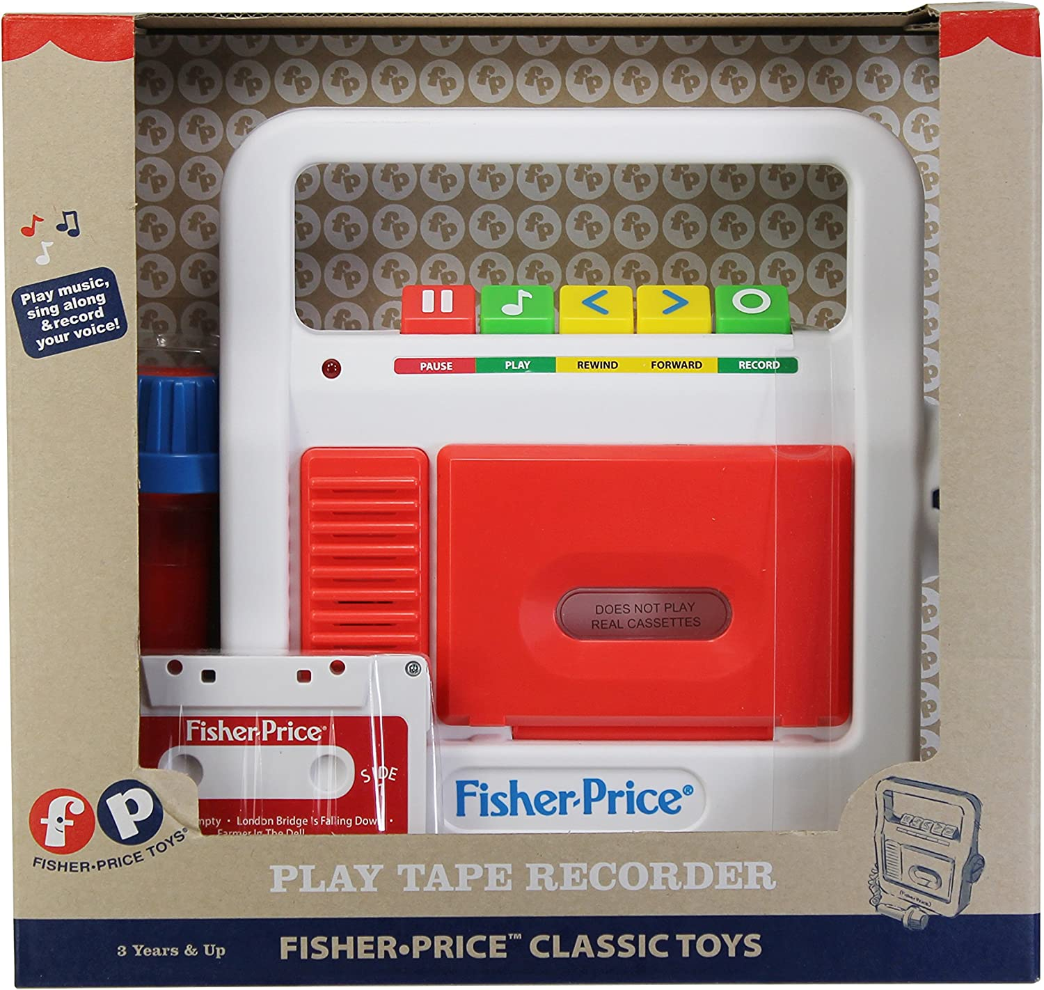 Fisher-Price Retro Tape Recorder, Multi-Color, 02178