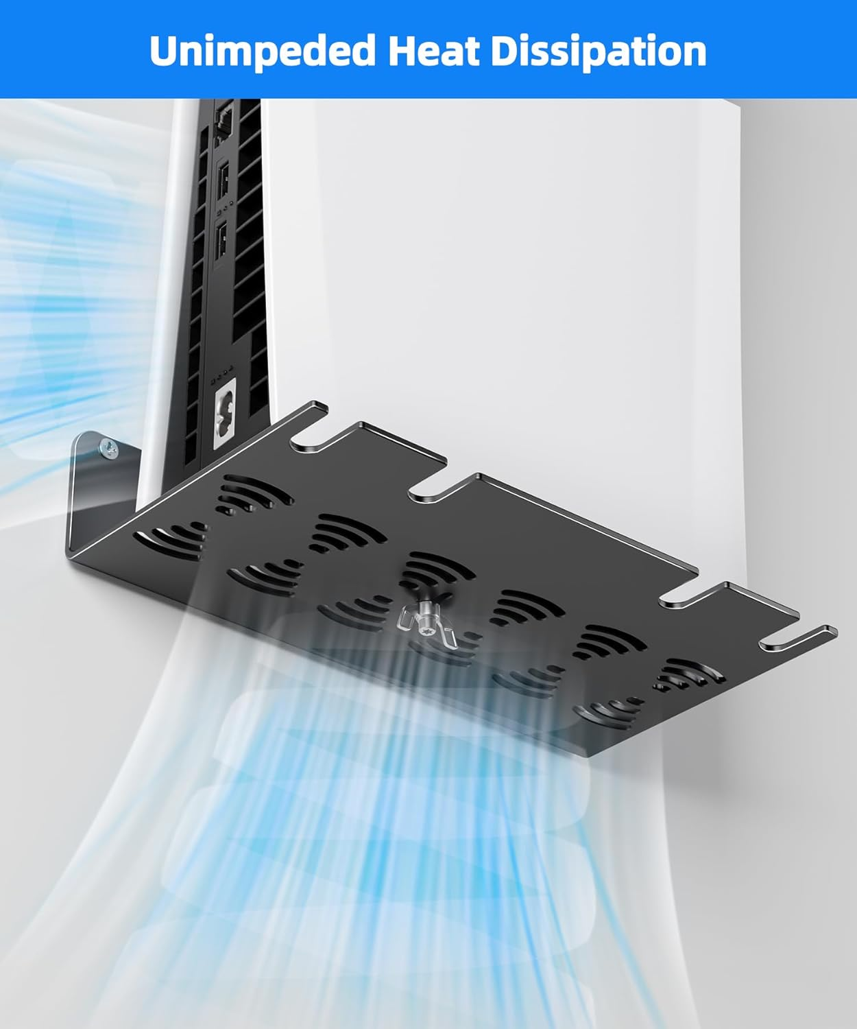 ANSHAWTIY PS5 Wall Mount Aluminum Alloy Compatible with All PS5 Generations Holds Two Controllers Unimpeded Heat Dissipation Ps5 Accessories Universal for Living Room and Bedroom