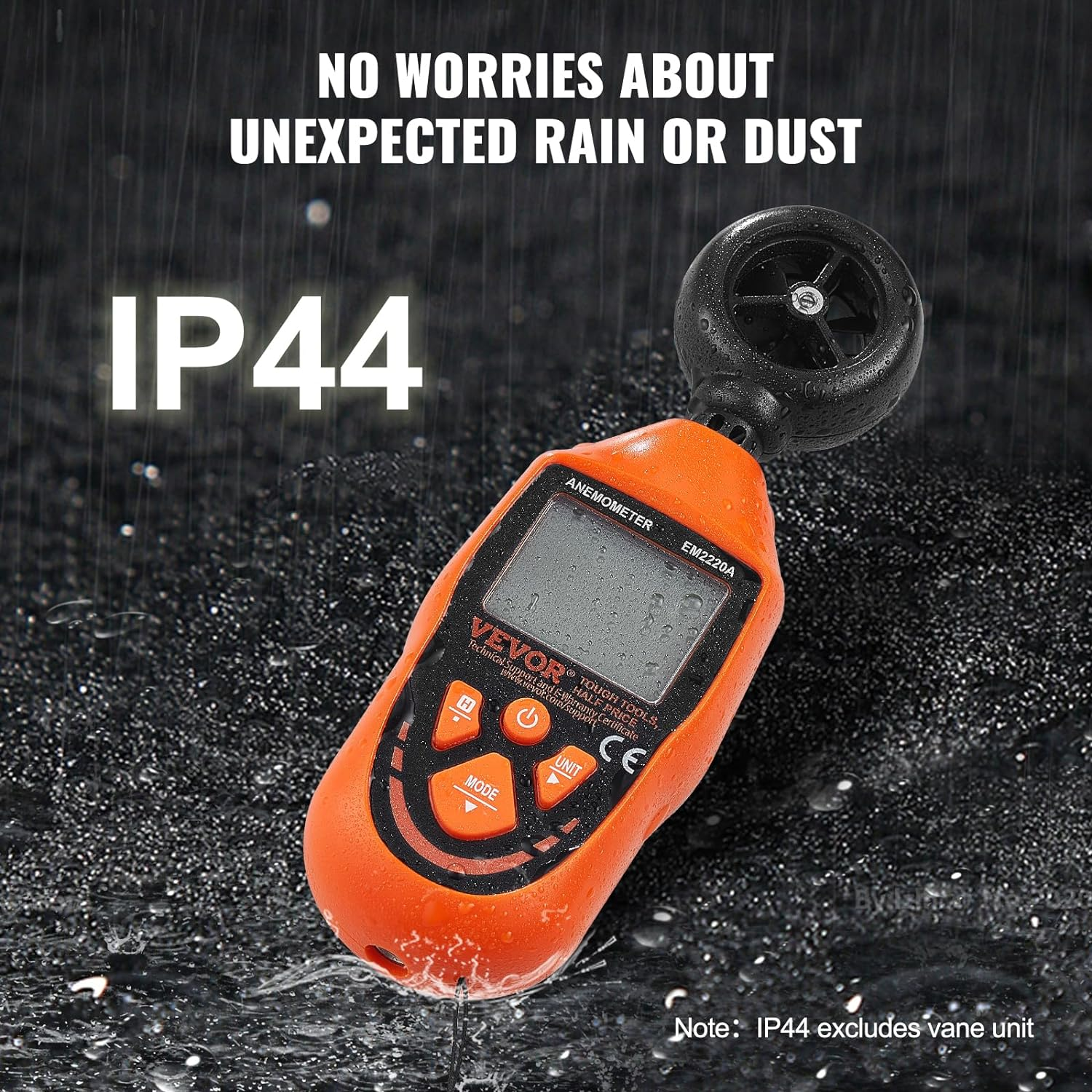 VEVOR Handheld Anemometer, -10℃ to 45℃, Digital Wind Speed Meter Gauge with LED Backlight Screen, Measures Wind Velocity Temperature Air Flow, for Sailing Surfing Drone Flying HVAC image number 5