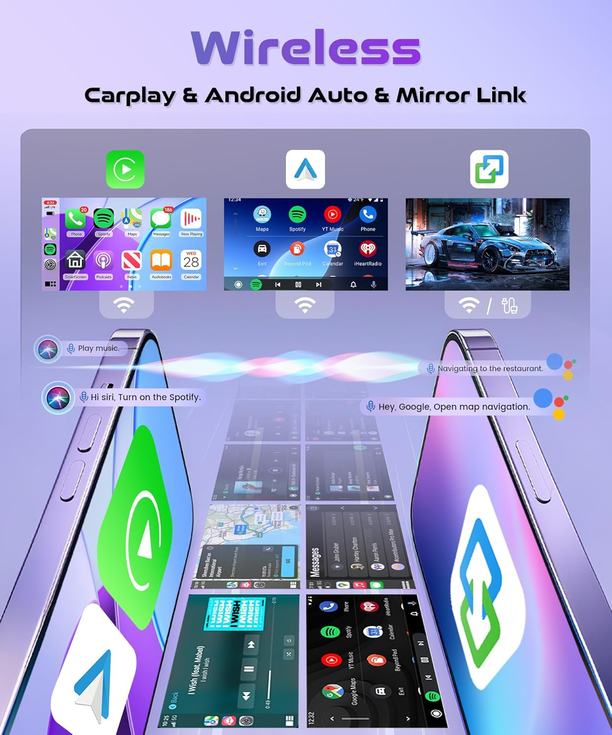 Rimoody 4G+64G Car Stereo for Chevrolet Silverado & GMC Sierra 2014-2018 Wireless Carplay Android Auto, Android 15 Car Radio 10.1'' In-Cell Touch Screen/Gps/Bluetooth/Fm Rds/Eq/Wi-Fi/Rear Camera image number 4