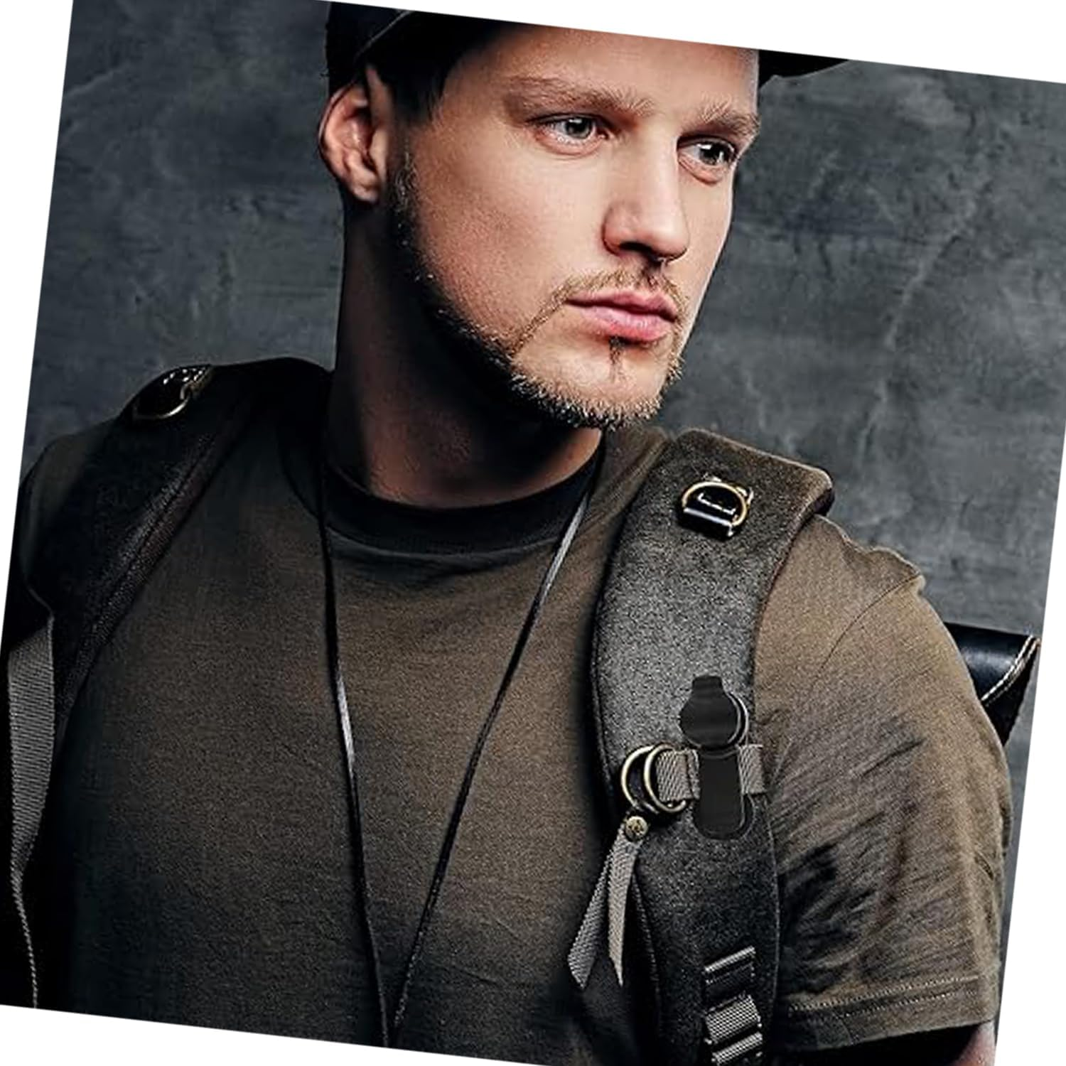 WEZCHUGHAOL Tactical Backpack Hydration Tube Clips, Magnetic Bladder Hose Holders, Set of 2, Black image number 2