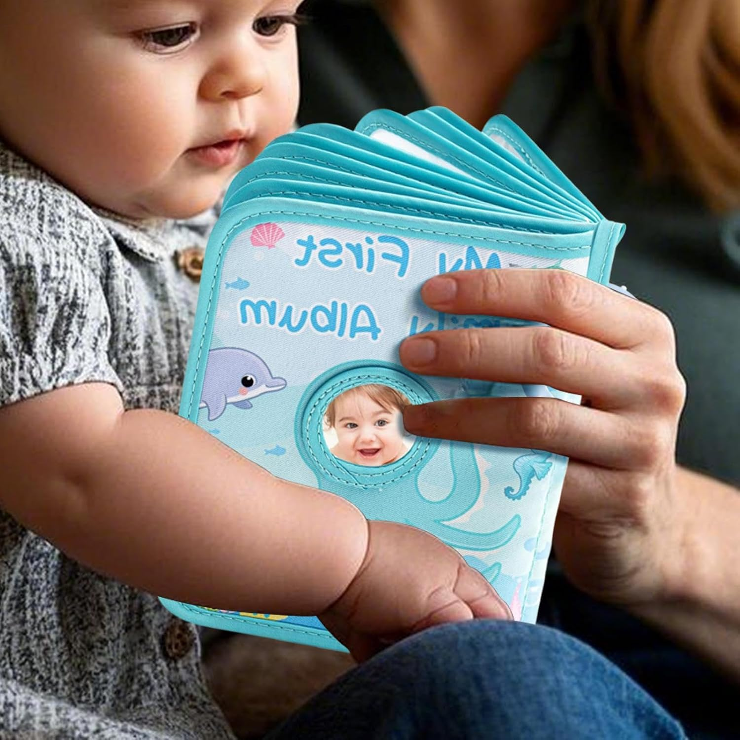 Photo Book for Baby | Baby Picture Book - Octopus-Themed Soft Cloth Holds 4X6Inch Photos Album for Home Girl Parents Boy Grandparents Kids