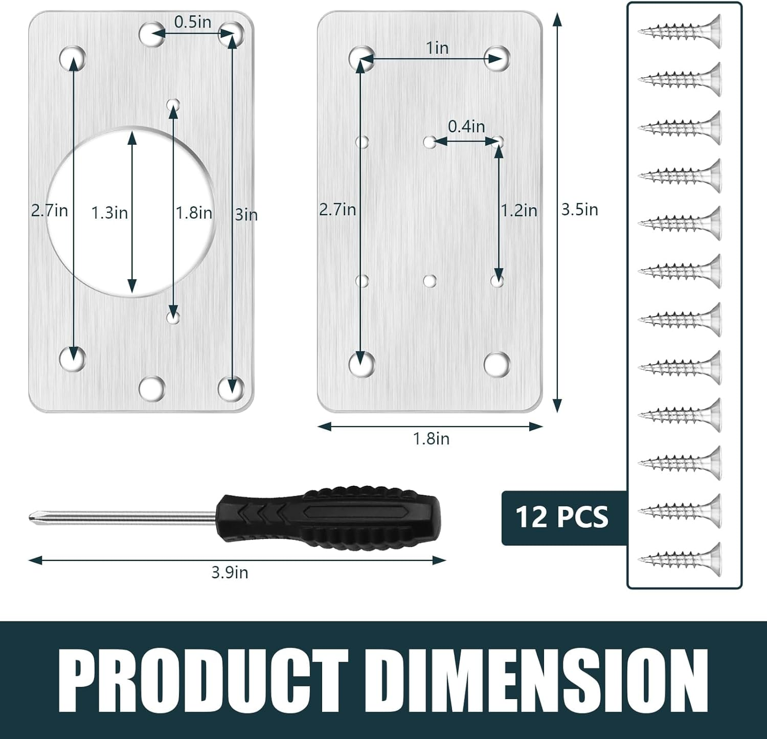 Cabinet Hinge Repair Plate, Cabinet Repair Plates,Stainless Steel Hinge Repair Brackets, Hinge Fixing Plate for Wooden Cabinet Door, Kitchen Cabinet, Wardrobes (6 Pcs, Cabinet Hinge Repair Plate) image number 6