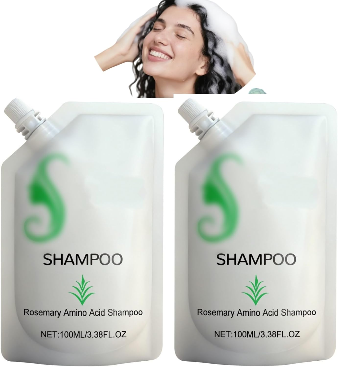 Rosemary Amino Acid Shampoo - 100ML Hydrating and Moisturization Shampoo for All Hair Types, Soothes Scalp & Strengthens Hair Strands Resilience,Mild and Gentle,Safe for Color-Treated (3PCS)
