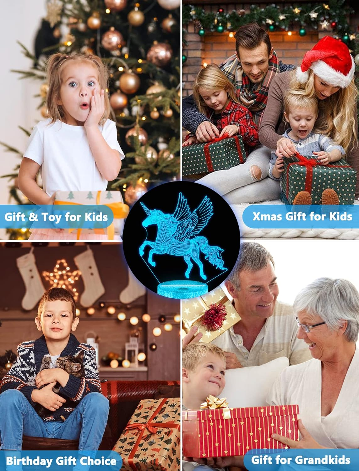 FULLOSUN Unicorn Night Light for Girl, Unicorn Girl Lamp 3D Illusion,16 Colors Changing Remote Control Nightlight, Fairy Room Decor Birthday Xmas Gift to Girl Kid Daughter image number 5