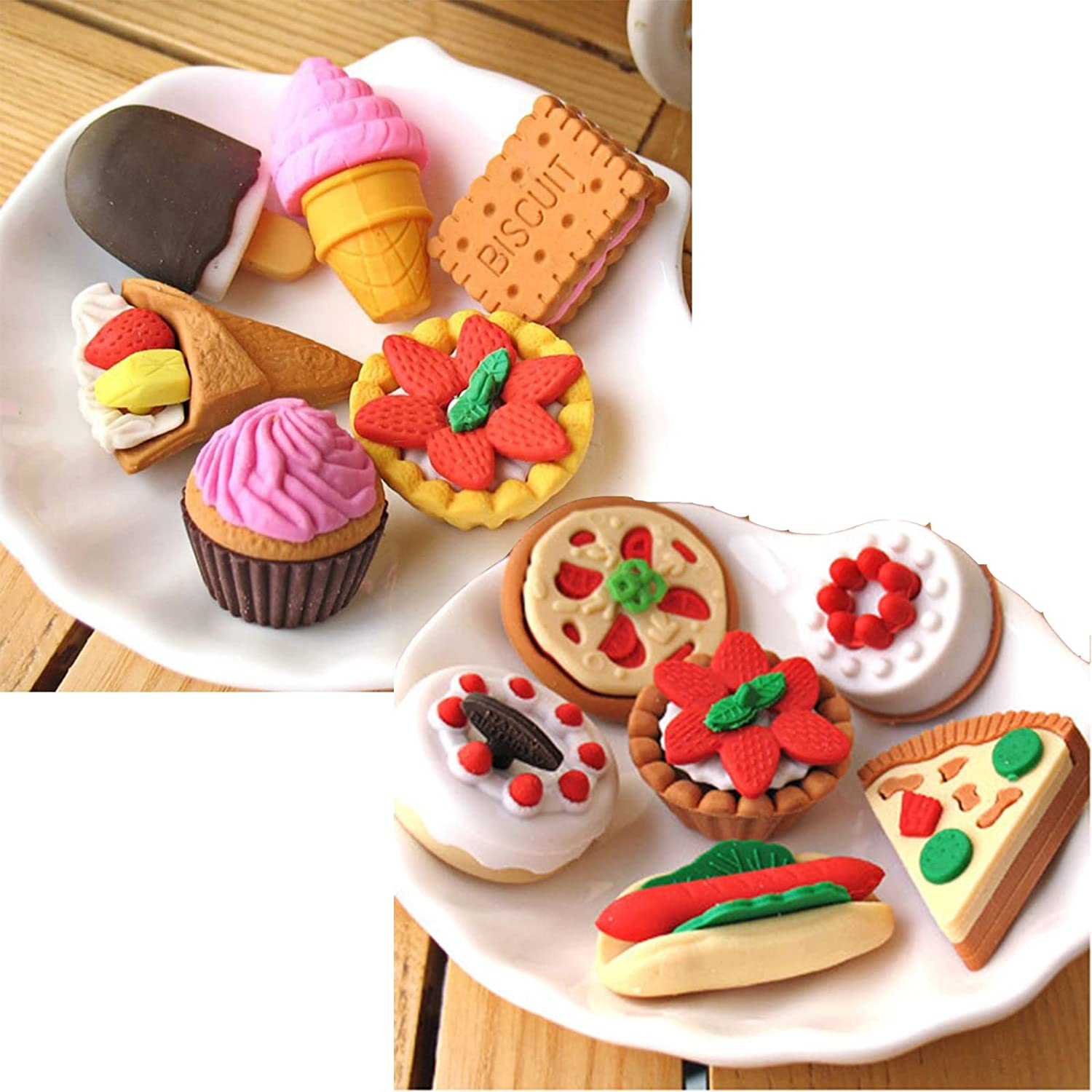 Manwetye 40 PCS Japanese Erasers(Fruit,Vegetable,Dessert),Bulk Kids Pencil Erasers Puzzle Eraser Toys for Classroom Rewards,Party Favors,Games Prizes,Carnivals Gift and School Supplies(Random Designs) image number 4