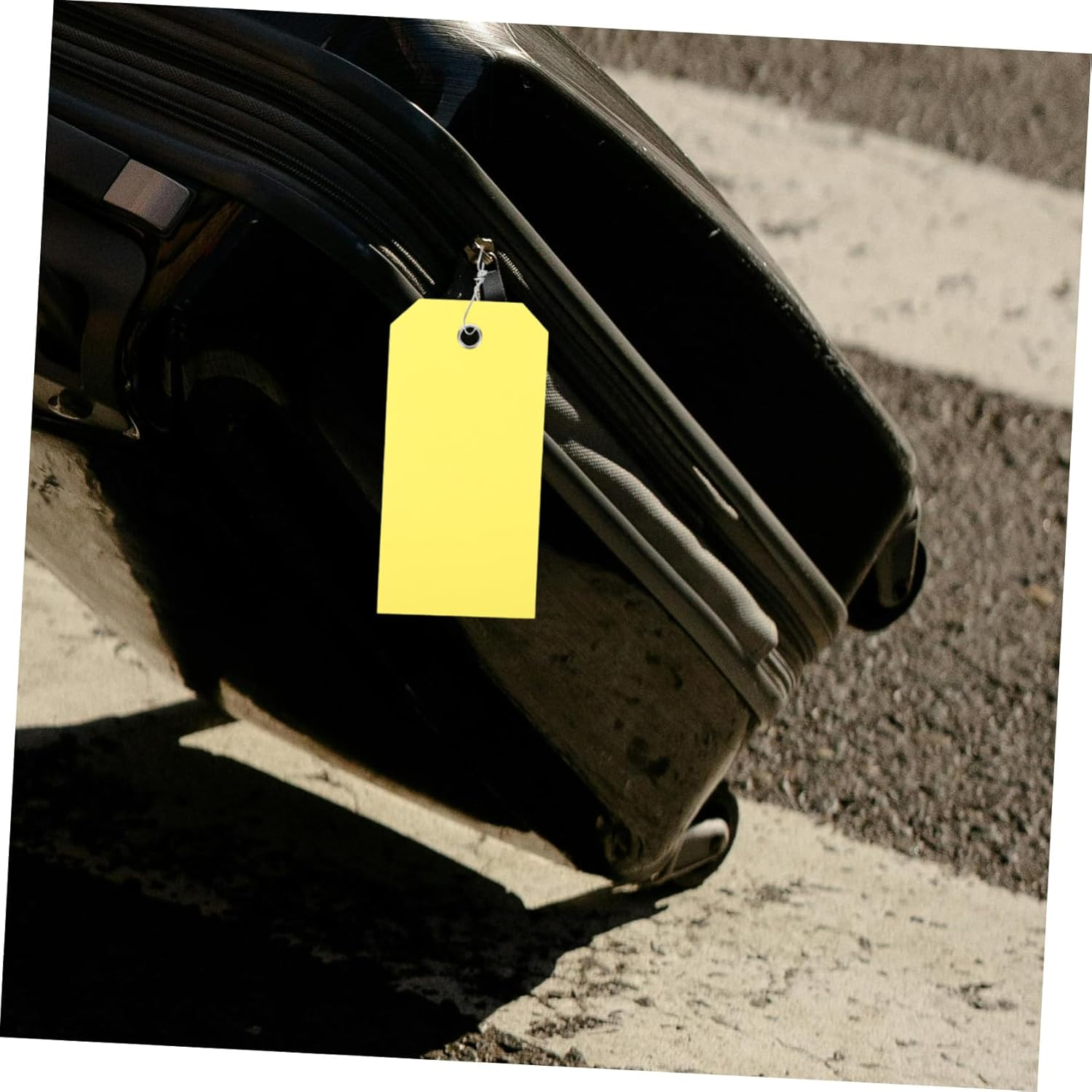 TOGEVAL 100Pcs PVC Label Hanging Card Wire for Luggage Identification Writable Travel Suitcase Tags String Tags for Backpack